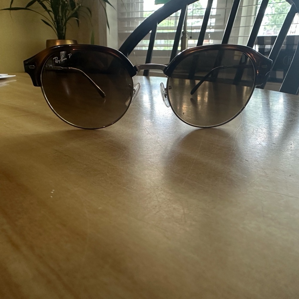 Ray-Ban Brown Aviator Sunglasses Gradient Lenses
